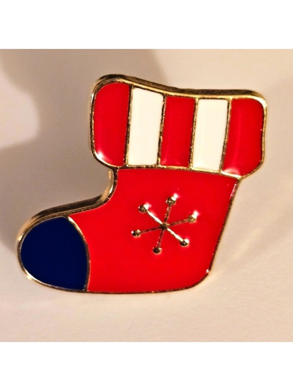 Handmade Enamel Pin Patriotic Brooch Red Blue white 1" Holiday jewelry - Picture 6 of 17